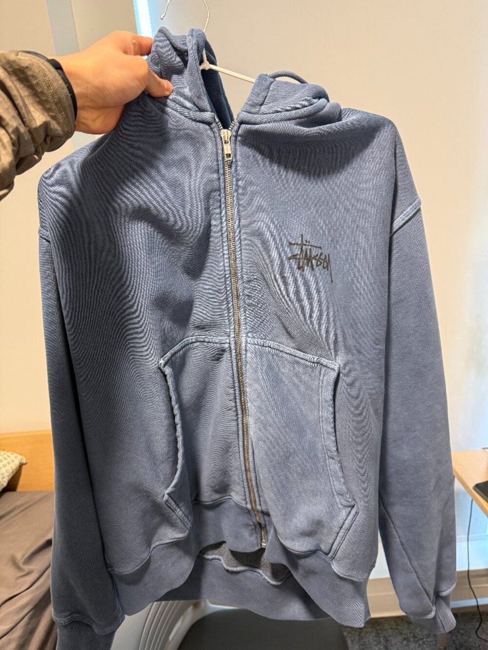 Basic Stüssy Zip Hoodie Pigment Dyed Navy • Men’s L • Streetwear